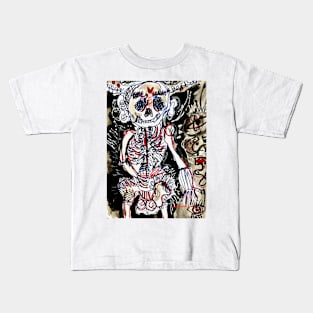 Mexican  Folk Skeleton Kids T-Shirt